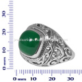 GREEN ONYX NATURAL GEMSTONE AVEC 925 STERLING SILVER VINTAGE STYLE RING DESIGNER BIJOUX